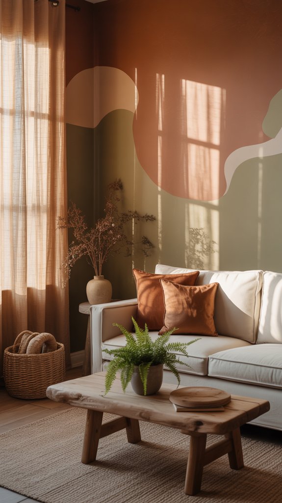 earthy hues create tranquility